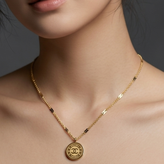 Luxury Round Chanel Pendant Necklace – Designer Inspired